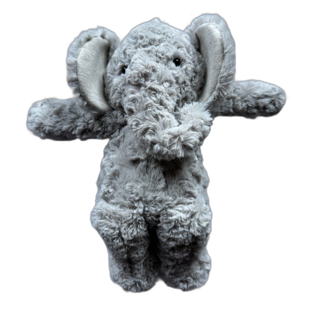 Hallmark Luxury Grey Elephant Plush Soft Floppy Swirl Fur Textured Lovey 14"